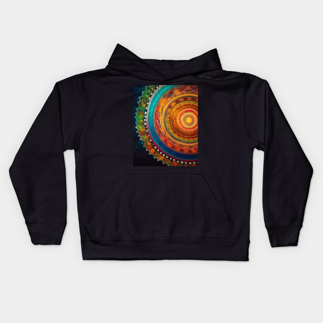 Soulful Meditations: Find Inner Alignment and Stillness with Mandala Artistry Kids Hoodie by Rolling Reality